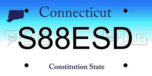 S88ESD Connecticut License Plate