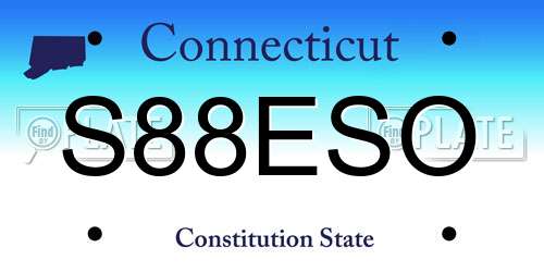 S88ESO Connecticut License Plate
