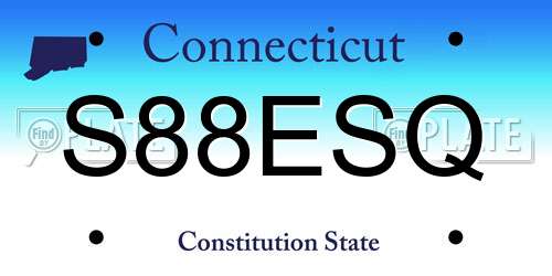 S88ESQ Connecticut License Plate
