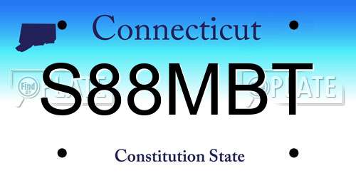 S88MBT Connecticut License Plate