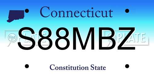 S88MBZ Connecticut License Plate