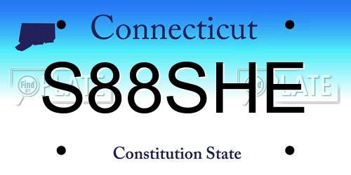 S88SHE Connecticut License Plate