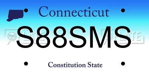 S88SMS Connecticut License Plate