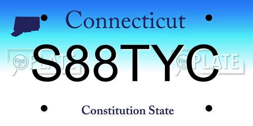 S88TYC Connecticut License Plate