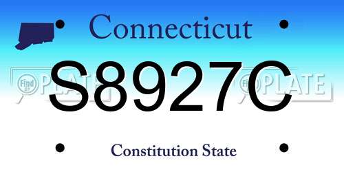 S8927C Connecticut License Plate