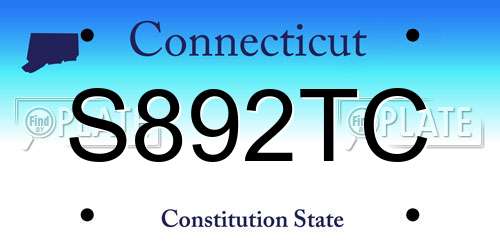 S892TC Connecticut License Plate