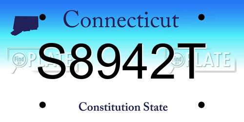 S8942T Connecticut License Plate
