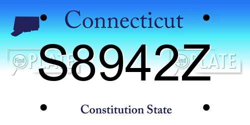 S8942Z Connecticut License Plate