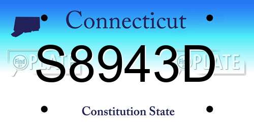 S8943D Connecticut License Plate