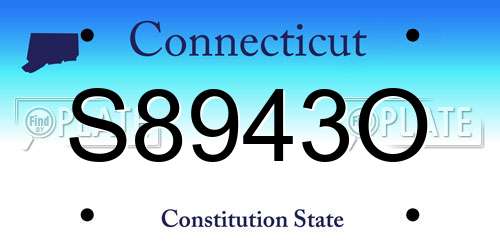 S8943O Connecticut License Plate