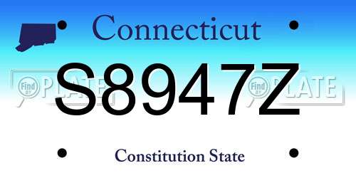 S8947Z Connecticut License Plate