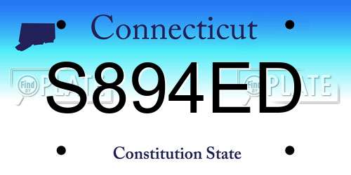 S894ED Connecticut License Plate