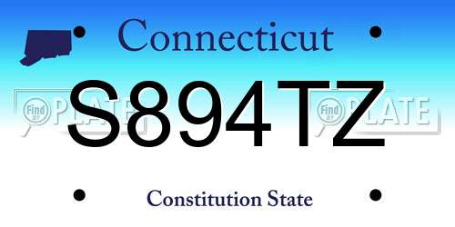 S894TZ Connecticut License Plate