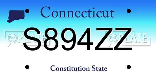 S894ZZ Connecticut License Plate