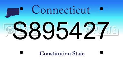 S895427 Connecticut License Plate