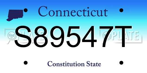 S89547T Connecticut License Plate