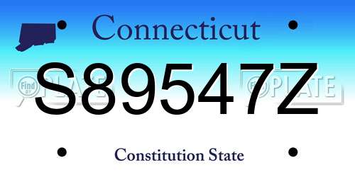 S89547Z Connecticut License Plate