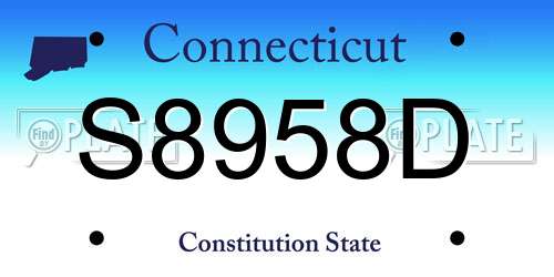 S8958D Connecticut License Plate