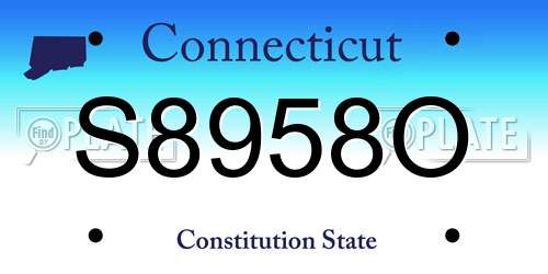 S8958O Connecticut License Plate