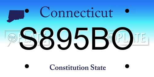 S895BO Connecticut License Plate