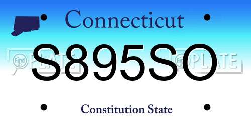 S895SO Connecticut License Plate