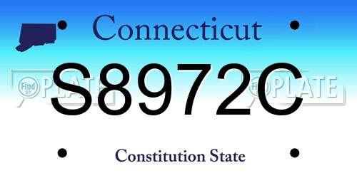 S8972C Connecticut License Plate