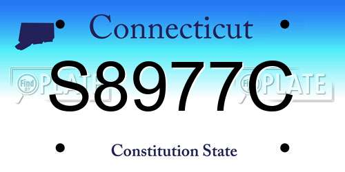 S8977C Connecticut License Plate