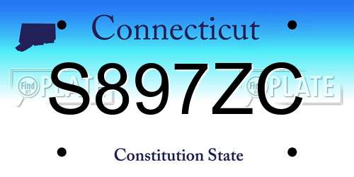 S897ZC Connecticut License Plate