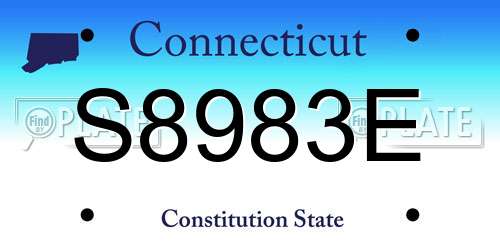 S8983E Connecticut License Plate