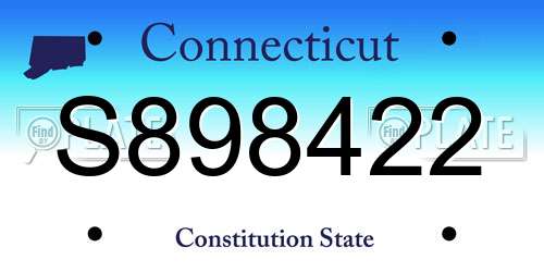 S898422 Connecticut License Plate