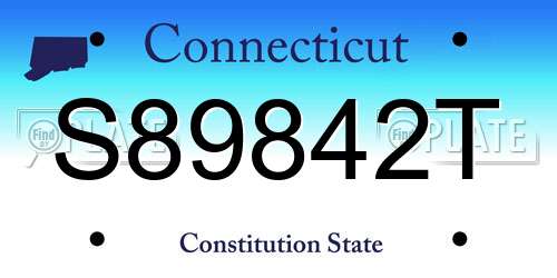 S89842T Connecticut License Plate
