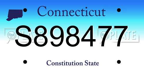 S898477 Connecticut License Plate