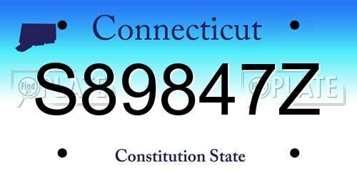 S89847Z Connecticut License Plate