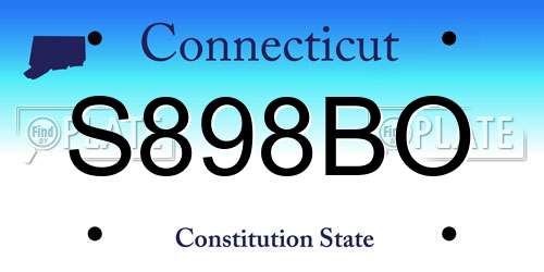 S898BO Connecticut License Plate