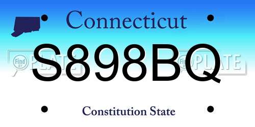 S898BQ Connecticut License Plate