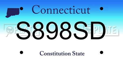 S898SD Connecticut License Plate
