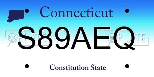 S89AEQ Connecticut License Plate
