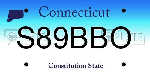 S89BBO Connecticut License Plate