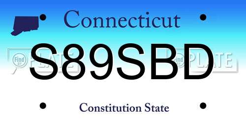 S89SBD Connecticut License Plate