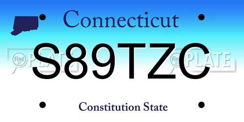 S89TZC Connecticut License Plate