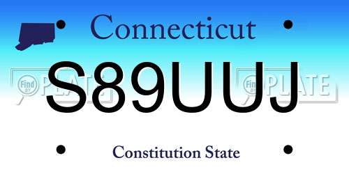 S89UUJ Connecticut License Plate