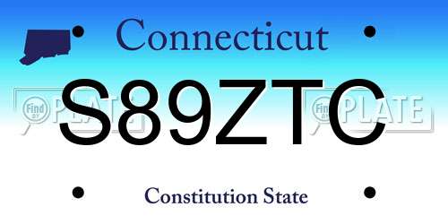 S89ZTC Connecticut License Plate