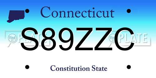 S89ZZC Connecticut License Plate