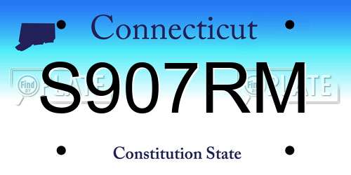 S907RM Connecticut License Plate