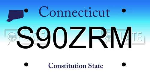 S90ZRM Connecticut License Plate