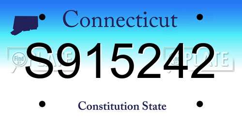 S915242 Connecticut License Plate