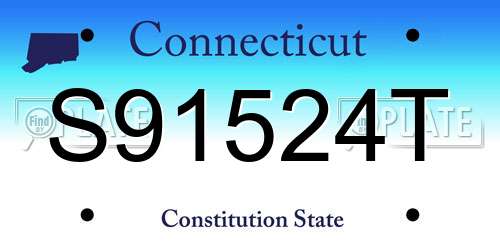S91524T Connecticut License Plate