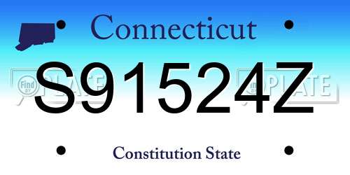 S91524Z Connecticut License Plate