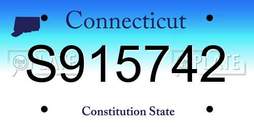S915742 Connecticut License Plate