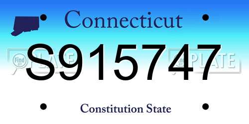 S915747 Connecticut License Plate